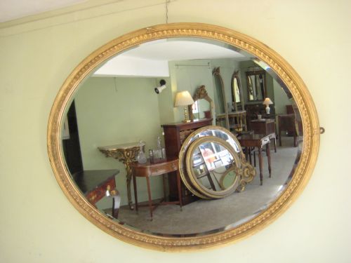 edwardian gilt oval wall mirror - CATEGORY: ANTIQUE MIRRORS - DATED EDWARDIAN