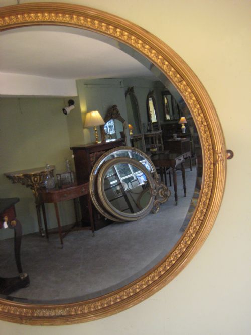 EDWARDIAN GILT OVAL WALL MIRROR - ADDITIONAL PHOTO 1