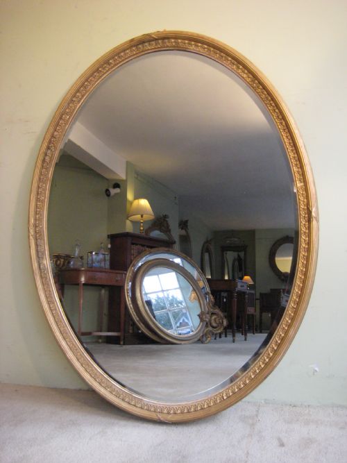 EDWARDIAN GILT OVAL WALL MIRROR - ADDITIONAL PHOTO 2