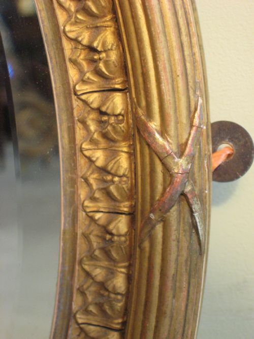 EDWARDIAN GILT OVAL WALL MIRROR - ADDITIONAL PHOTO 4