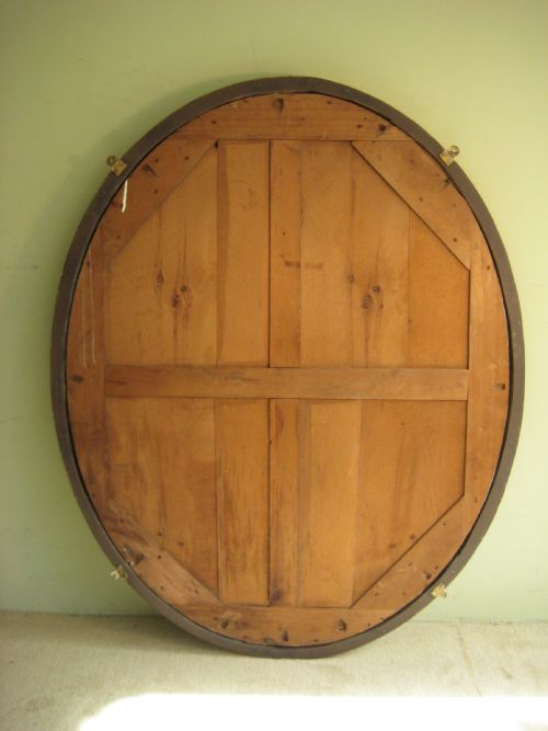 19TH CENTURY ENGLISH LARGE OVAL GILT WALL MIRROR - ADDITIONAL PHOTO 8