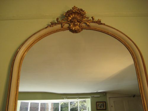 FRENCH PAINTED AND PARCELGILT ARCH TOP MIRROR - ADDITIONAL PHOTO 1