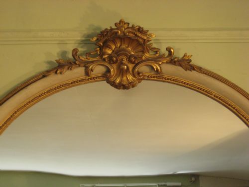 FRENCH PAINTED AND PARCELGILT ARCH TOP MIRROR - ADDITIONAL PHOTO 2