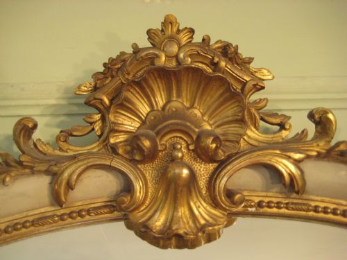 FRENCH PAINTED AND PARCELGILT ARCH TOP MIRROR - ADDITIONAL PHOTO 4