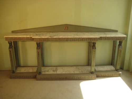 large empire style painted console table - CATEGORY: ANTIQUE TABLES - DATED 1880