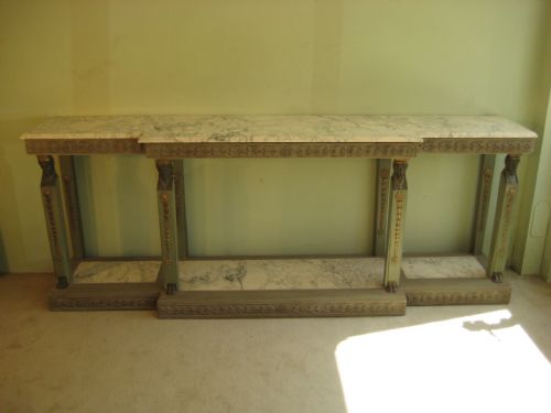 LARGE EMPIRE STYLE PAINTED CONSOLE TABLE - ADDITIONAL PHOTO 4