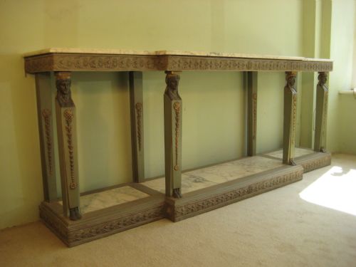 LARGE EMPIRE STYLE PAINTED CONSOLE TABLE - ADDITIONAL PHOTO 5