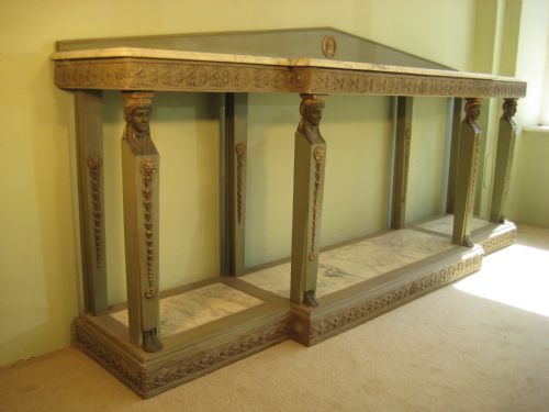 LARGE EMPIRE STYLE PAINTED CONSOLE TABLE - ADDITIONAL PHOTO 6