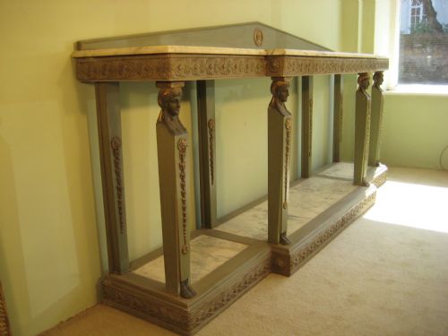 LARGE EMPIRE STYLE PAINTED CONSOLE TABLE - ADDITIONAL PHOTO 7