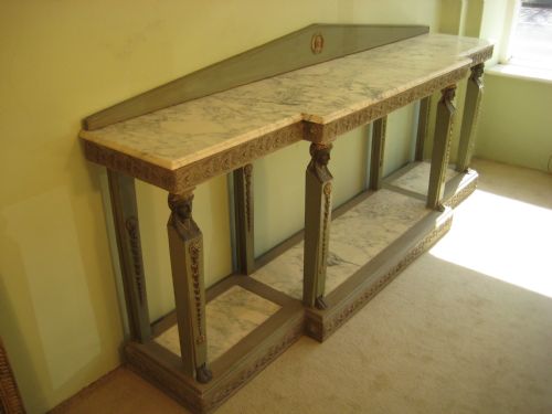 LARGE EMPIRE STYLE PAINTED CONSOLE TABLE - ADDITIONAL PHOTO 8