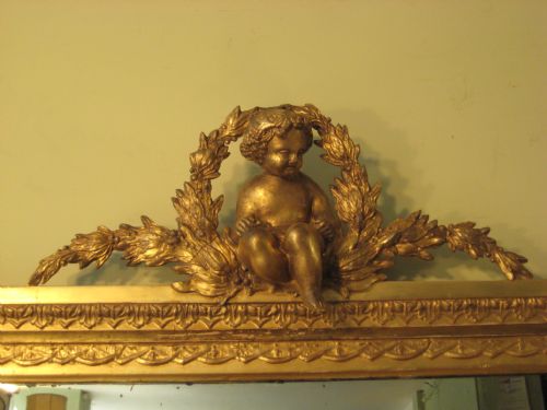 19TH CENTURY ENGLISH GILT 'CHERUB' OVERMANTLE - ADDITIONAL PHOTO 2