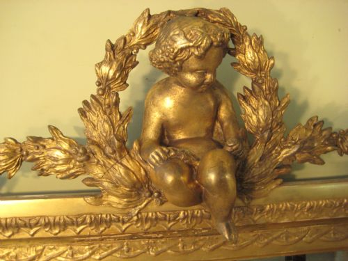 19TH CENTURY ENGLISH GILT 'CHERUB' OVERMANTLE - ADDITIONAL PHOTO 4