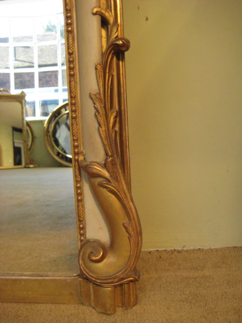 FRENCH PAINTED AND PARCELGILT ARCH TOP MIRROR - ADDITIONAL PHOTO 6
