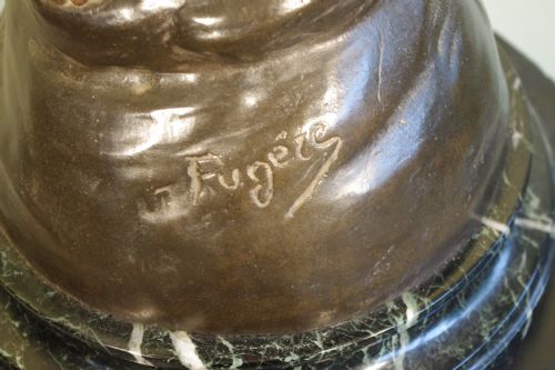 FRENCH BRONZE PATINATED SPELTER SCULPTURE LAMP - ADDITIONAL PHOTO 11