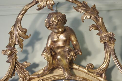 19TH CENTURY ENGLISH GILT OVAL 'CHERUB' GIRANDOLE - ADDITIONAL PHOTO 9
