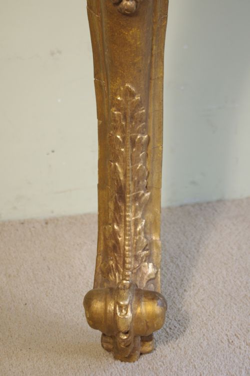 19TH CENTURY ENGLISH GILT MARBLE TOP CONSOLE TABLE - ADDITIONAL PHOTO 9