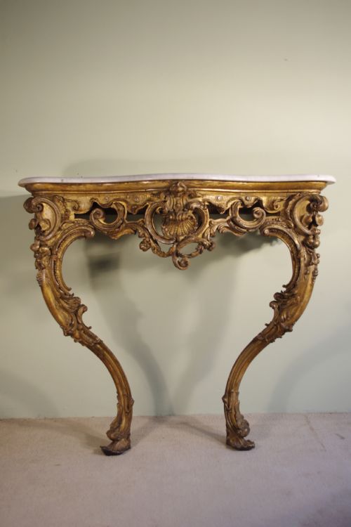 19th century louis xv style gilt console table - CATEGORY: ANTIQUE TABLES - DATED 1870