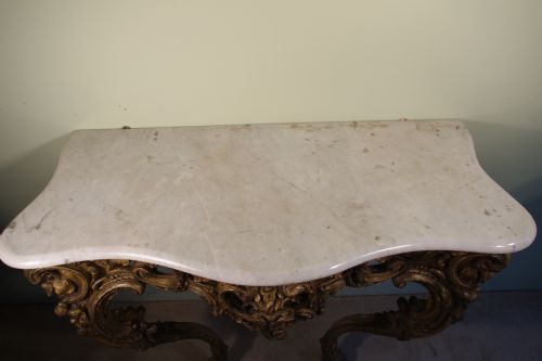 19TH CENTURY LOUIS XV STYLE GILT CONSOLE TABLE - ADDITIONAL PHOTO 14
