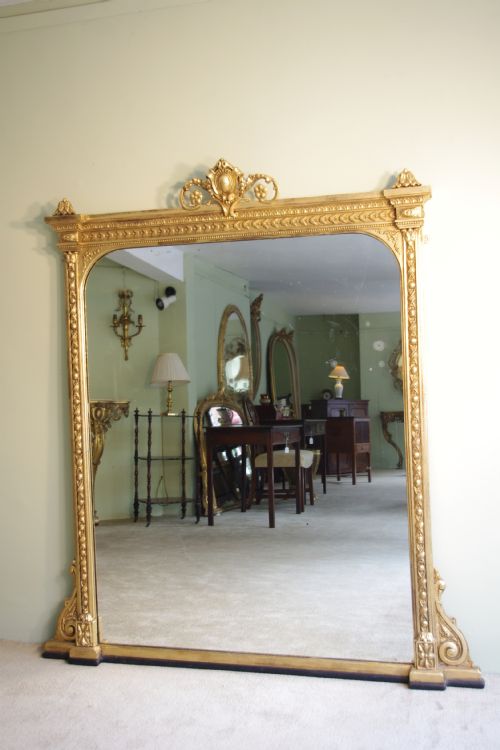 english gilt overmantle - CATEGORY: ANTIQUE MIRRORS - DATED 1880