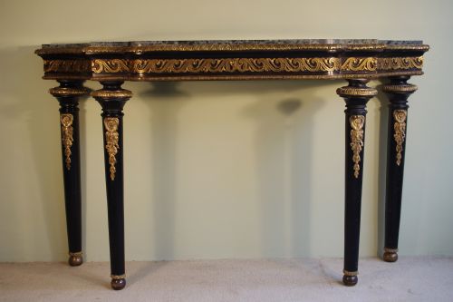 EBONISED CONSOLE TABLE WITH MARBLE TOP - ADDITIONAL PHOTO 1