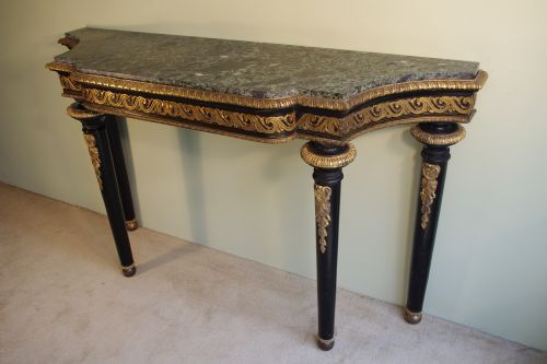 EBONISED CONSOLE TABLE WITH MARBLE TOP - ADDITIONAL PHOTO 3