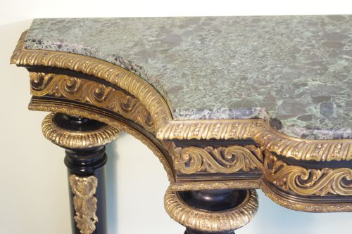 EBONISED CONSOLE TABLE WITH MARBLE TOP - ADDITIONAL PHOTO 6