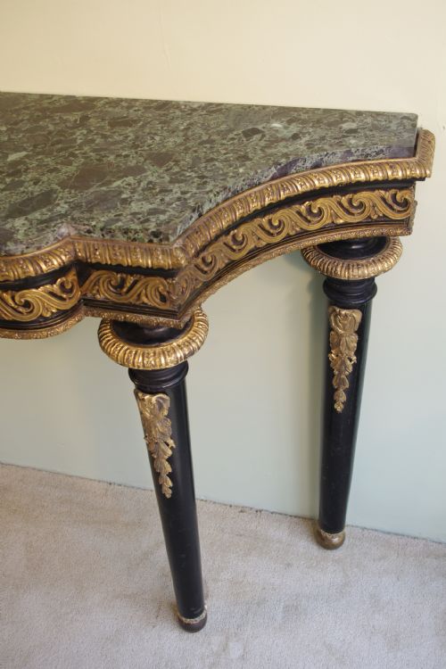 EBONISED CONSOLE TABLE WITH MARBLE TOP - ADDITIONAL PHOTO 7
