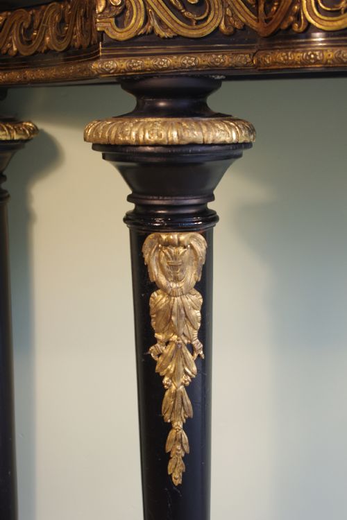 EBONISED CONSOLE TABLE WITH MARBLE TOP - ADDITIONAL PHOTO 8
