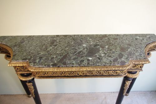 EBONISED CONSOLE TABLE WITH MARBLE TOP - ADDITIONAL PHOTO 10