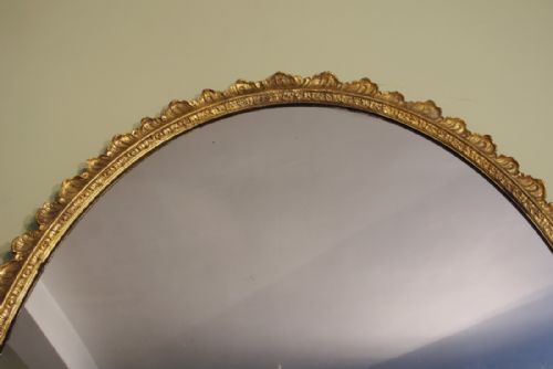 VICTORIAN VERY LARGE OVAL GILT WALL MIRROR - ADDITIONAL PHOTO 1