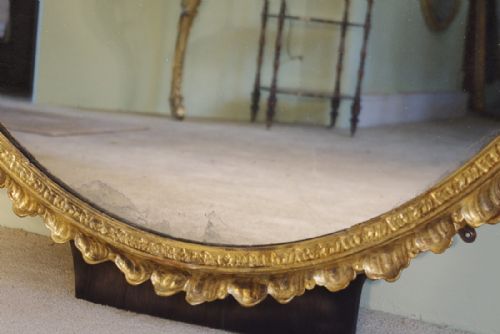 VICTORIAN VERY LARGE OVAL GILT WALL MIRROR - ADDITIONAL PHOTO 4