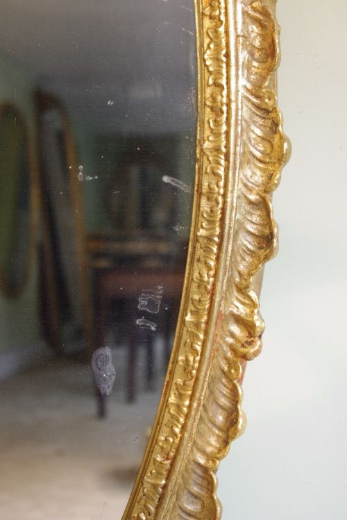 VICTORIAN VERY LARGE OVAL GILT WALL MIRROR - ADDITIONAL PHOTO 5