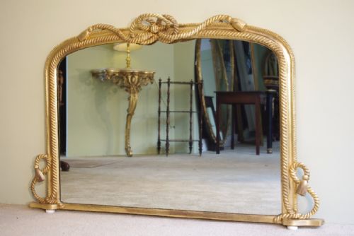 victorian gilt rope twist overmantle - CATEGORY: ANTIQUE MIRRORS - DATED 1870