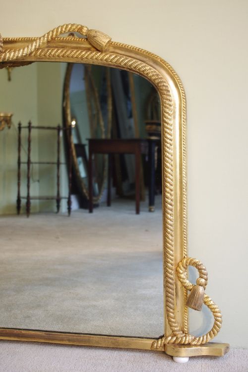 VICTORIAN GILT ROPE TWIST OVERMANTLE - ADDITIONAL PHOTO 1