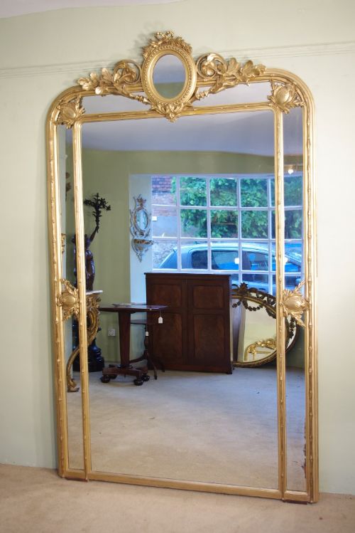large french gilt overmantlewall mirror - CATEGORY: ANTIQUE MIRRORS - DATED 1860