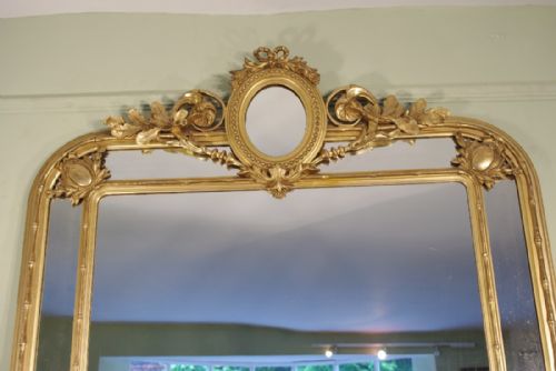 LARGE FRENCH GILT OVERMANTLEWALL MIRROR - ADDITIONAL PHOTO 2