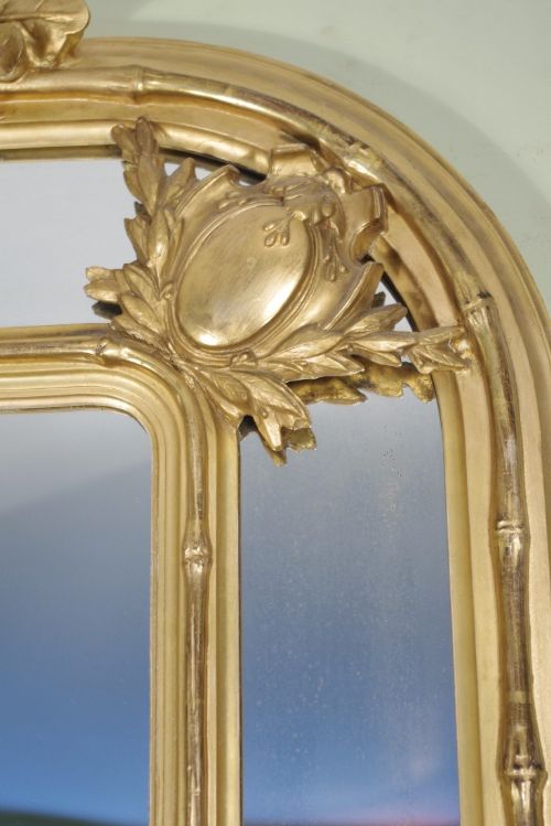 LARGE FRENCH GILT OVERMANTLEWALL MIRROR - ADDITIONAL PHOTO 6
