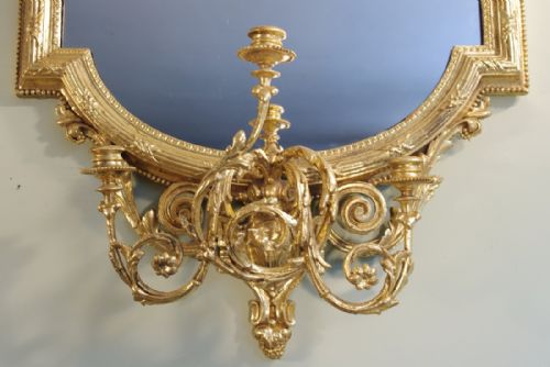 ENGLISH GILT GIRANDOLE WALL MIRROR - ADDITIONAL PHOTO 2