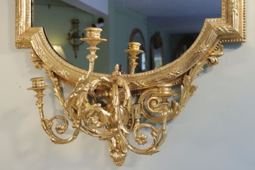 ENGLISH GILT GIRANDOLE WALL MIRROR - ADDITIONAL PHOTO 4