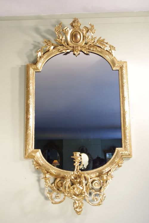 ENGLISH GILT GIRANDOLE WALL MIRROR - ADDITIONAL PHOTO 8