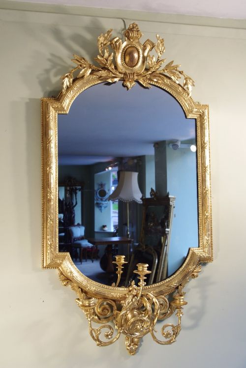 ENGLISH GILT GIRANDOLE WALL MIRROR - ADDITIONAL PHOTO 9