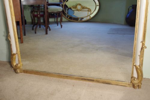 LARGE FRENCH PAINTED AND PARCELGILT ARCH TOP MIRROR - ADDITIONAL PHOTO 5