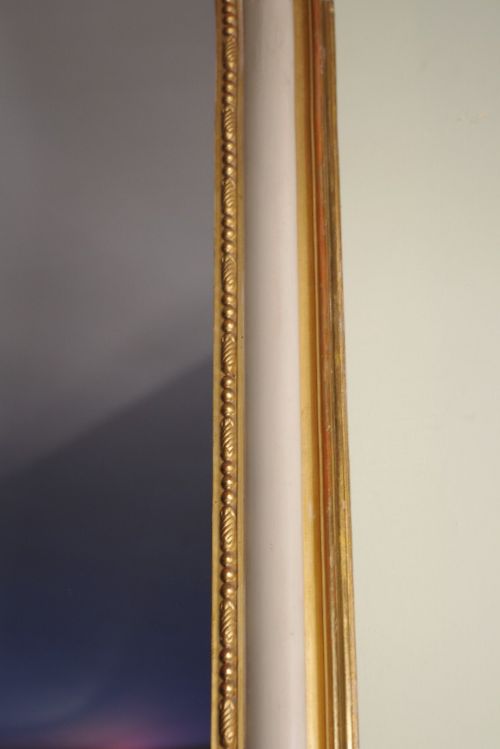 LARGE FRENCH PAINTED AND PARCELGILT ARCH TOP MIRROR - ADDITIONAL PHOTO 9