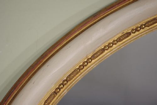 LARGE FRENCH PAINTED AND PARCELGILT ARCH TOP MIRROR - ADDITIONAL PHOTO 11