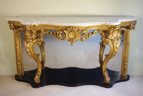 19th century english gilt console table - CATEGORY: ANTIQUE TABLES - DATED 1860