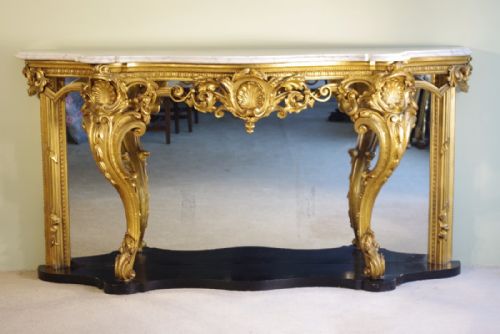 19TH CENTURY ENGLISH GILT CONSOLE TABLE - ADDITIONAL PHOTO 1