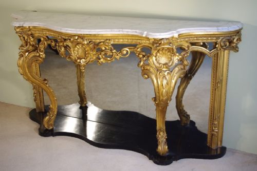 19TH CENTURY ENGLISH GILT CONSOLE TABLE - ADDITIONAL PHOTO 2