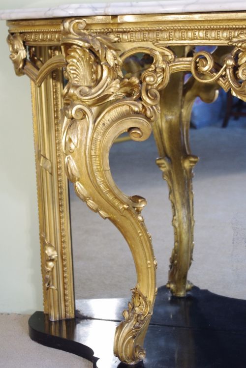 19TH CENTURY ENGLISH GILT CONSOLE TABLE - ADDITIONAL PHOTO 5