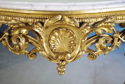 19TH CENTURY ENGLISH GILT CONSOLE TABLE - ADDITIONAL PHOTO 9