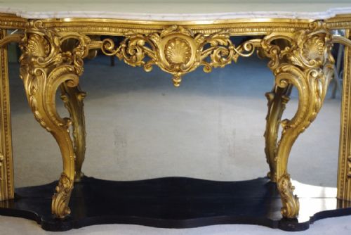 19TH CENTURY ENGLISH GILT CONSOLE TABLE - ADDITIONAL PHOTO 11